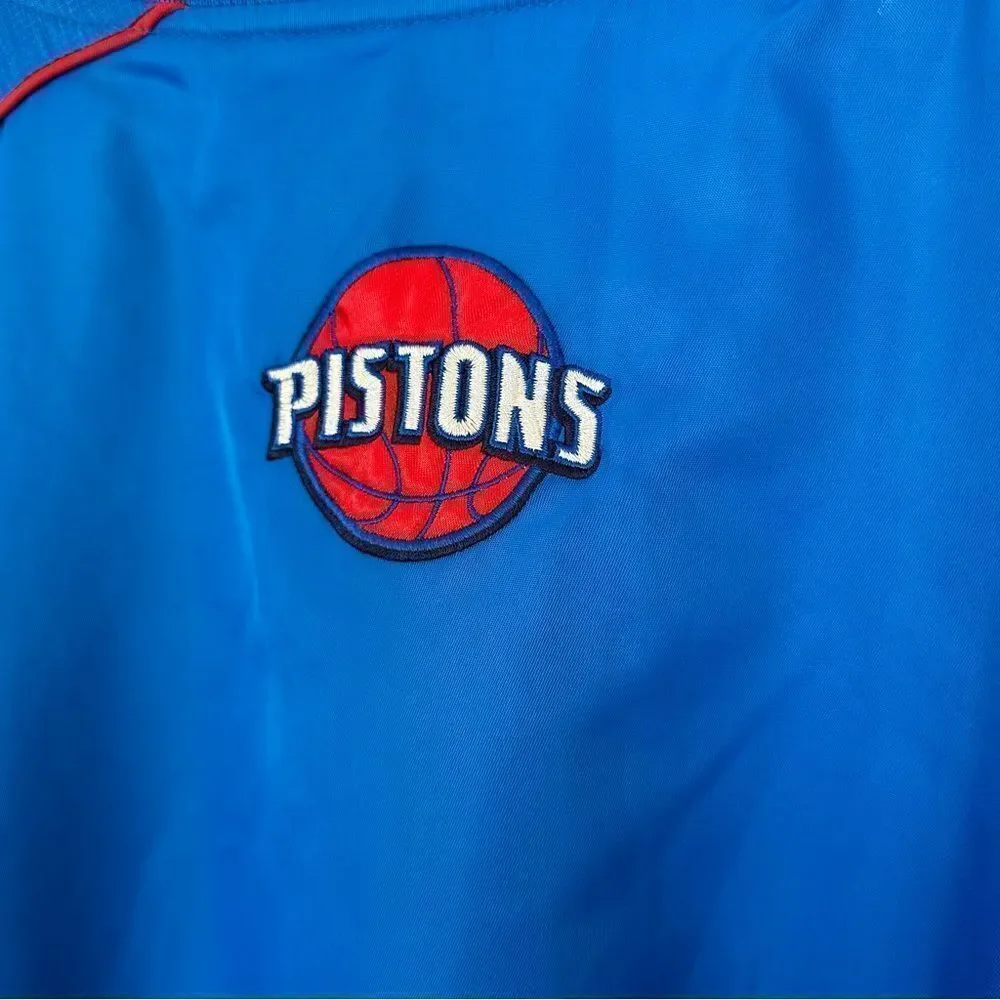 G-III NBA Men’s Detroit Pistons Blue Nylon Red Chalk Line 90s Windbreaker